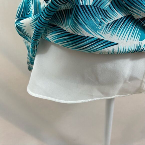 Ann Taylor Leaf Print Silk Sleeveless Top with Tie‎ Back Size 10 - Picture 7 of 12